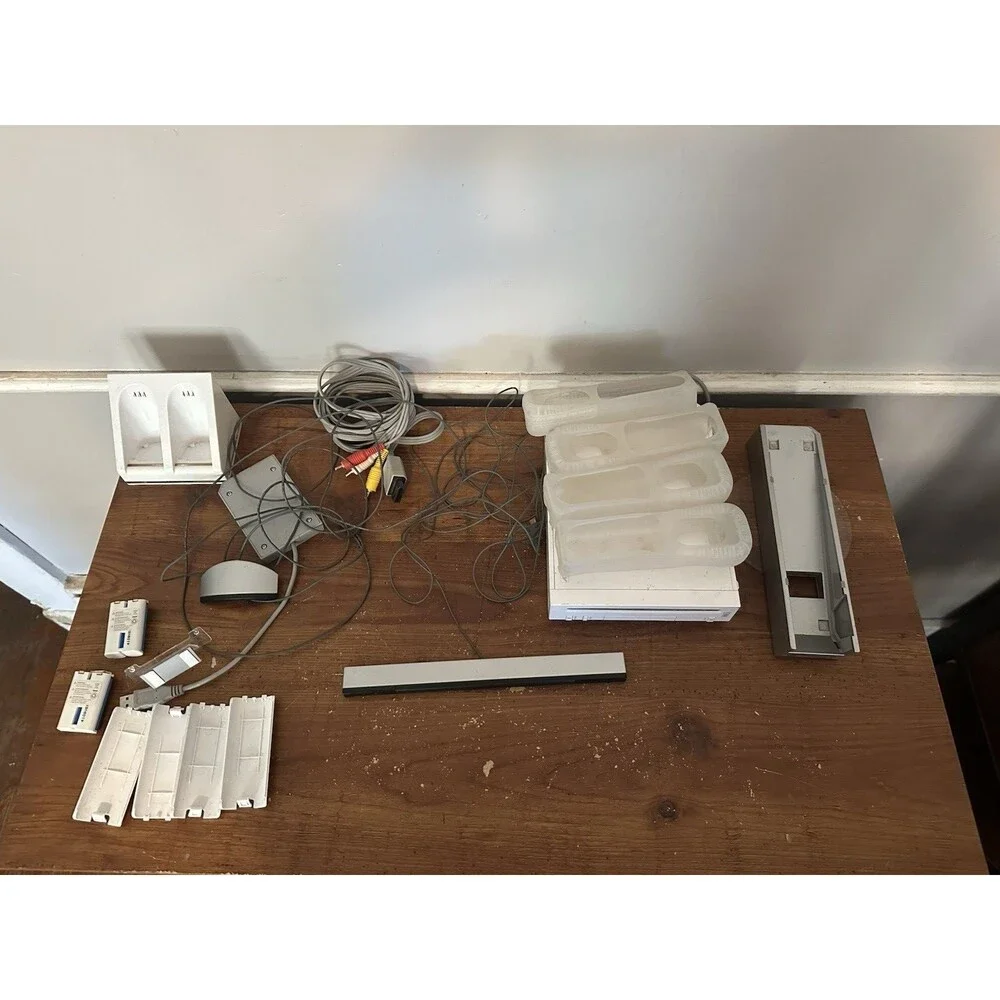 Nintendo Wii Console RVL-001 With Accessories Games and More Untested!!!!